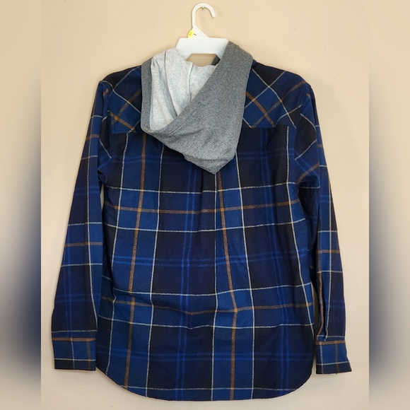 Le 31 By Simons Flannel Shirt Detachable Hood Sz XL Modern Fit - Picture 2 of 15